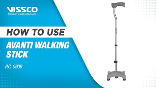 How to Assemble and Use a Vissco Avanti L Shape Quadripod Walking Stick [upl. by Anelaj]