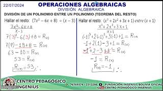DIVISIÓN POR EL TEOREMA DEL RESTO O RESIDUO [upl. by Bancroft748]