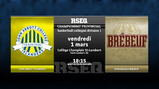 RSEQ D1 Basketball Masculin 🏀 QF John Abbott v JeandeBrébeuf 20240301 [upl. by Enar]