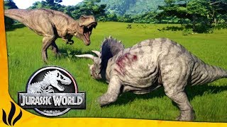 DEUX DINOSAURES SE BATTENT ENTRE EUX  UN HERBIVORE SE FAIT DEVORER  Jurassic World Evolution 3 [upl. by Fafa545]