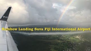 Beautiful Rainbow Landing Suva Fiji International Airport [upl. by Weinman]