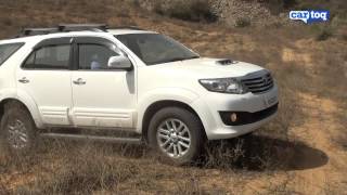 Toyota Fortuner offroading video review CarToqcom road test of 2012 Toyota Fortuner SUV India [upl. by Marijo360]