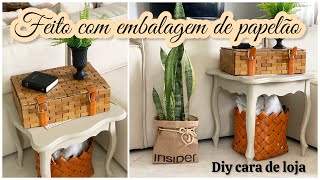 Diy caixa organizadora e cachepô de plantas com embalagens de papel caradeloja [upl. by Bridget749]