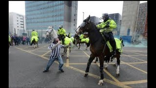 Newcastle Fans Riot 140413 [upl. by Leinadnhoj]