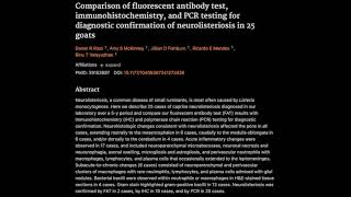 43 Comparison of fluorescent antibody test immunohistochemistry and PCR for neurolisteriosis [upl. by Anek]