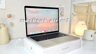  Macbook Air M1 Unboxing 2022 Silver 512gb [upl. by Chalmer]