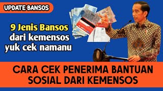 CARA CEK PENERIMA 9 JENIS BANSOS DARI KEMENSOS 2024 [upl. by Kcirdes]