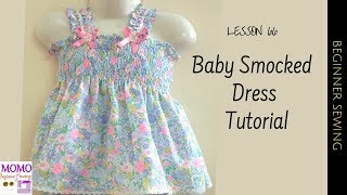 Smocked frock Tutorial  Smocked Dress for Baby  Beginners Sewing Lesson 66 [upl. by Acirderf201]