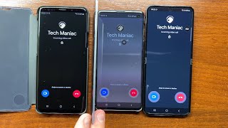 Samsung S9 vs S10 vs Samsung Z Flip 4 Google Duo Meet App 3 Parallel Incoming Voice amp Video Calls [upl. by Burroughs]