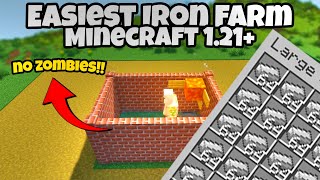 Easiest Iron Farm without zombies in Minecraft Java amp Bedrock 121  Best Iron Farm Minecraft [upl. by Leiahtan]