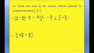 Clase 823  Ejercicio 20 La propiedad asociativa en la suma de fracciones 1 CURSO DE FRACCIONES [upl. by Nezah]
