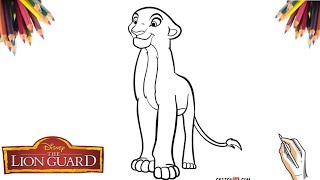 COMO DESENHAR KIARA CRESCIDA  HOW TO DRAW GROWN UP KIARA  A GUARDA DO LEÃO  THE LION GUARD [upl. by Hsakiv]