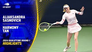 Aliaksandra Sasnovich vs Harmony Tan Highlights  2024 US Open Qualifying Round 1 [upl. by Yllitnahc]