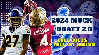 Indianapolis Colts MOCK DRAFT 20 amp FULL FIRST ROUND Mock Draft [upl. by Nidnal]