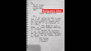 Resignation letter [upl. by Undine]