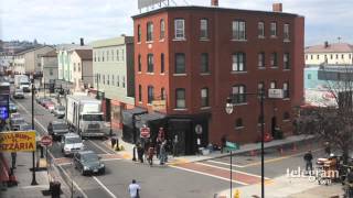 Christian Bale and Jennifer Lawrence film American Hustle in Worcester [upl. by Auqinihs734]