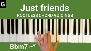 How to play jazz chords when soloing over Just friends [upl. by Esialb849]