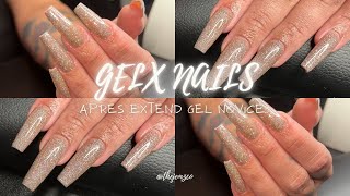 Natural GelX Nails  Step By Step  Apres Extend Gel Novice  EnailCouture Reflective Glitter [upl. by Haliled]