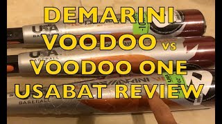 2018 DeMarini Voodoo USA Bat vs Voodoo One Baseball Bat First Review True Weight amp Barrel Length [upl. by Accalia]