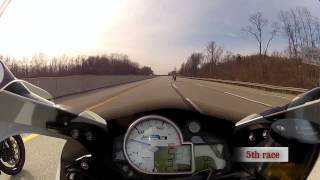 BMW HP4 vs Kawasaki ZX10R Ultimate Racing [upl. by Anizor]