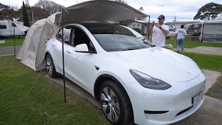 Tentsla X1 Tesla tailgate tent setup tutorial丨Level up your Tesla camping experience [upl. by Lemaj574]