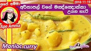 ✔ අර්තාපල් වගේ මඤ්ඤොක්කා උයන හැටි Creamy Manioc recipe by Apé Amma [upl. by Schlessinger]