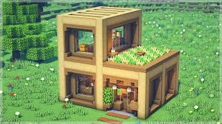 ⚒️ Minecraft  How To Build a Wooden Modern House 🏡 [upl. by Whitehouse826]