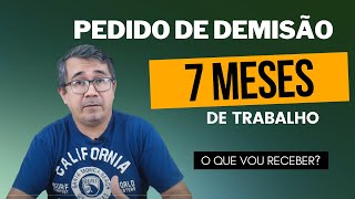 PEDIDO DE DEMISSÃO  CÁLCULO DA RESCISÃO [upl. by Linis]