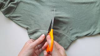 Easy DIY How to Cut Your Crew Neck TShirt into a Trendy VNeck [upl. by Carmel]