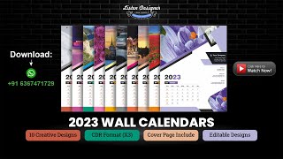 WALL CALENDARS 2023CDR FILES DOWNLOAD 2023 Wall Calendar readymade design in Corel Draw format [upl. by Enayd86]