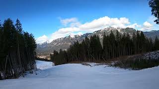 Skiing at GarmischClassic Slope 5b Black start with 9blue and end at 4red [upl. by Zolnay849]