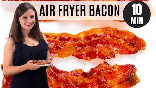 AIR FRYER BACON The Fastest Crispiest Way To Make It In Less Than 10 Minutes [upl. by Drucill]