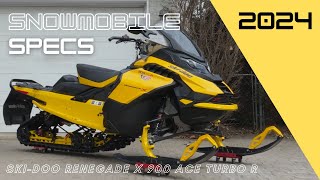 2024 SkiDoo Renegade X 900 ACE Turbo R specifications 4K [upl. by Aletsirc]