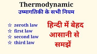 Thermodynamic law  उष्मागतिकी के नियम। zeroth1st 2nd and 3rd law of thermodynamic l [upl. by Bernadene]