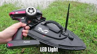 Flytec V500 RC fishing bait boat with latest fullscale controller20115 bait boat upgrade version [upl. by Aggy689]