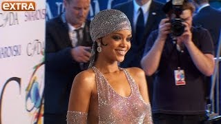 Rihanna Rocks Shockingly Sheer Swarovski Crystal Dress at CFDA Awards [upl. by Merriman]