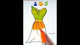 Creative art 👗🍊🍏 artandcraft shortvideo artandcraft painting art [upl. by Viguerie305]