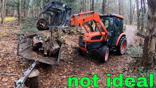 Overloading a Trailer with Firewood  ATV struggled Tractor won [upl. by Hajin]