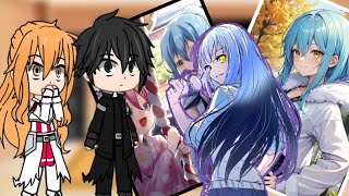 Sword Art Online React To Rimuru  That Time I Got Reincarnated As A Slime  Gacha Club [upl. by Halyk]