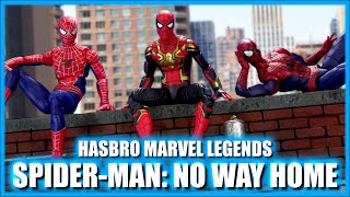 Marvel Legends SpiderMan No Way Home Tom Holland Tobey Maguire Andrew Garfield Hasbro Review [upl. by Eniamrahc]