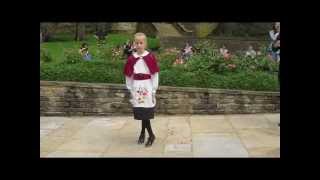 Littleclogs 7 year old clog dancer at Clogfest 2012 Skipton castle [upl. by Drogin]