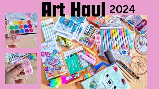 Art Haul 2024😍  Art supplies Unboxing Trying New Drawing supplies Useful supplies for beginners [upl. by Camp]