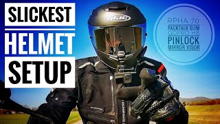 Slickest Helmet Setup Ever RPHA 70 Cardo Packtalk Slim Gopro Hero8 Pinlock [upl. by Musa]