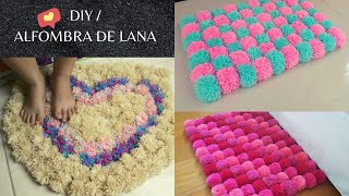 DIY Alfombras con pompones de Lana paso a paso [upl. by Akirdnahs]