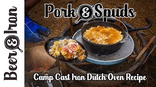 Pork and Spuds Camp Cast Iron Dutch Oven Recipe [upl. by Sudnor927]