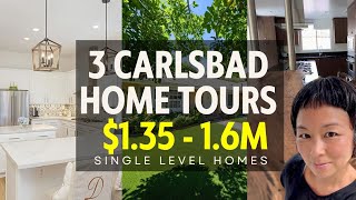 Inside 3 Single Story Homes in Carlsbad CA  135M  16M  3 or 4 bedrooms  2 baths [upl. by Airamat105]