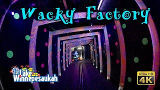 Wacky Factory On Ride Low Light 4K POV Lake Winnie Lake Winnepesaukah Amusement Park 2023 06 17 [upl. by Erl]