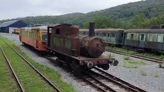 Einfahrt in Museumsbahnhof Treignes der CHEMIN DE FER À VAPEUR [upl. by Attirehs]