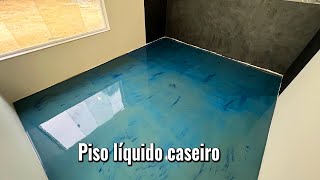 FAÇA VOCE MESMO PISO LIQUIDO PIGMENTADO COM AUTONIVELANTE FICOU INCRÍVEL [upl. by Nida885]