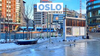 Oslo Norway 🇳🇴 Snow Walk  4K60fps HDR  Walking Tour [upl. by Elysia]